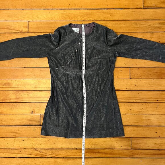 Vintage 70s Silver Metallic Mini Dress, Size Small - Picture 11 of 13